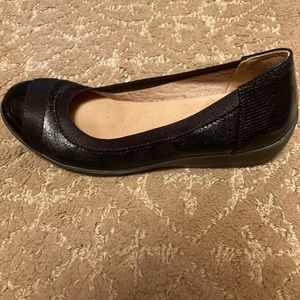 7.5 black patent flats with a slight wedge Life Stride